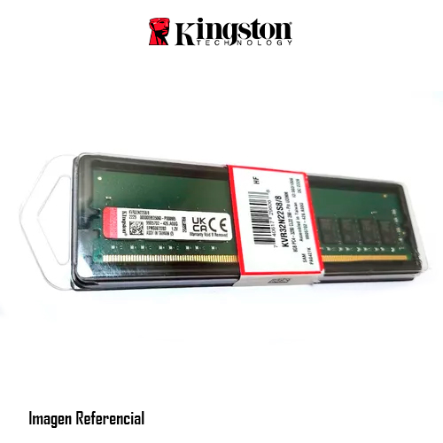 MEMORIA RAM KINGSTON 8GB 3200 DDR4 NON-ECC CL22 DIMM 1RX8 VLP PN: KVR32N22S8L/8