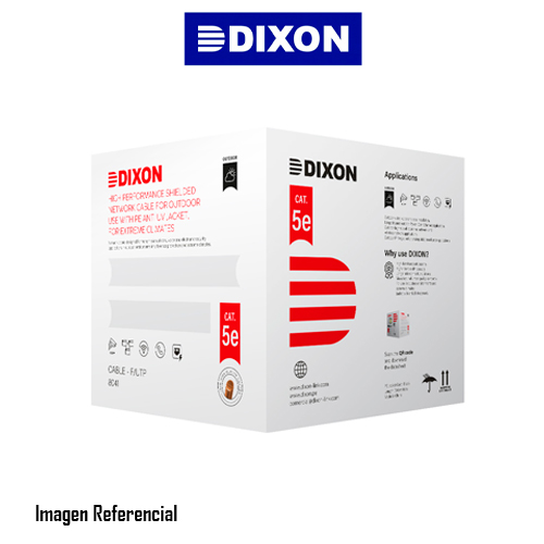 DIXON CABLE DE RED APANTALLADO 8041 CAT.5 4PX24AWG NEGRO EXTERIORES, CAJA 305MTS - P/N: 8041STP