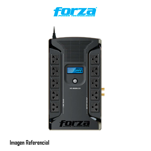 UPS FORZA HT-1002LCD 1000VA / 500W, 220 V, 10 SALIDAS,  02 USB, AUTONOMIA 32 MN, P/N: HT-1002LCD