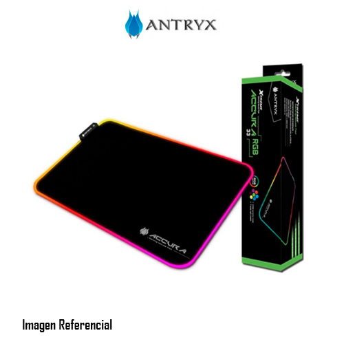 MOUSE PAD GAMING ANTRYX ACCURA XTREME 33 RGB, 330 X 260MM (M), MATERIAL RUBBER, NEGRO - P/N: AMP-1200RGB