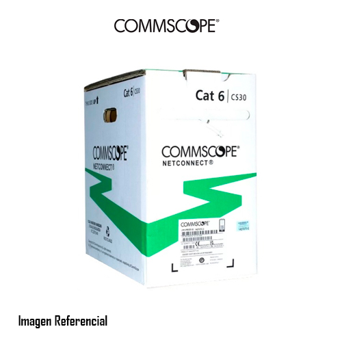 CABLE DE RED COMMSCOPE AMP 305MTS ,CAT6,24 AWG, CERO HALOGENOS ,BLANCO  - P/N: 1427070-2