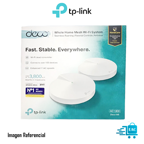 ACCESS POINT TP-LINK DECO M5-2 PACK  AC1300, DUAL BAND 5GHZ/867MBPS 2.4GHZ/400MBPS, WI-FI P/N: DECO M5-2 PACK
