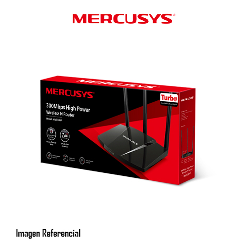 ROUTER MERCUSYS MW330HP V1 HIGHPOWER N300 MBPS 3 X 7DBI STAND-ALONE PA CHIP - P/N: MW330HP