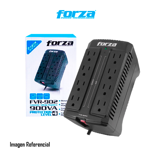 Forza - Automatic voltage regulator - AC 220 V - 8 Tomas de Corriente - 900 VA - Universal NEMA