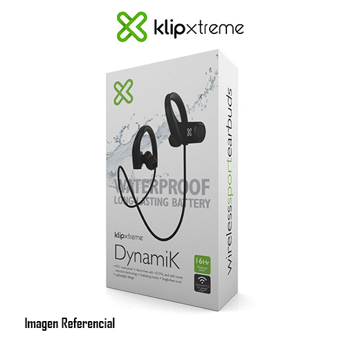 Klip Xtreme - KSM-750BK - Headphones - Para Home audio / Para Portable electronics - Wireless - 16hrs - IPX7 - MIC