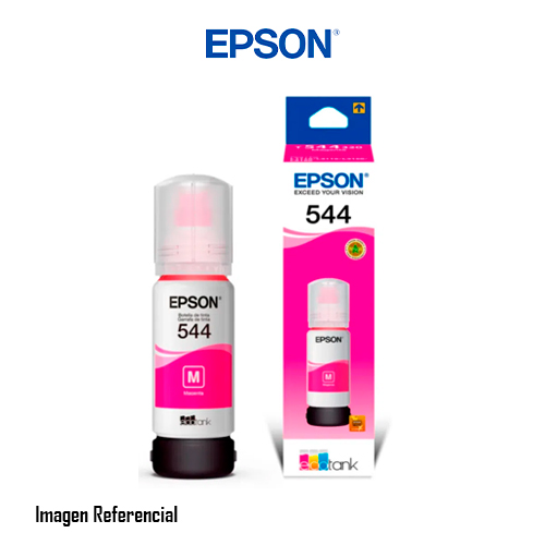 Botella de tinta EPSON T544320-AL color magenta contenido 65ml.