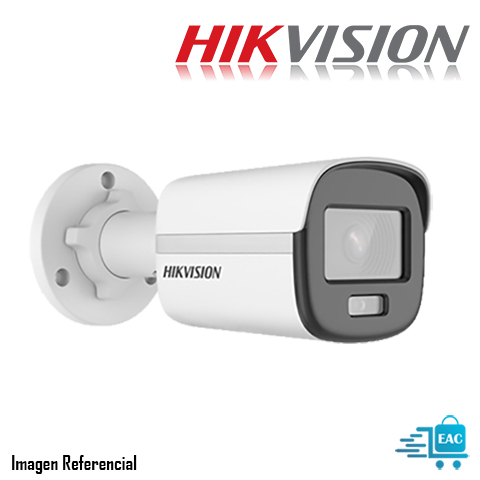Hikvision Turbo HD with ColorVu DS-2CE10DF0T-PF - Cámara de videovigilancia - bala - resistente al polvo/resistente al agua - color (Día y noche) - 2 MP - 1080p - montaje M12 - focal fijado - compuesto, AHD, CVI, TVI - DC 12 V