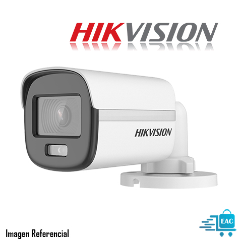 Hikvision Turbo HD with ColorVu DS-2CE10DF0T-F - Cámara de videovigilancia - bala - resistente al polvo/resistente al agua - color (Día y noche) - 2 MP - 1080p - montaje M12 - focal fijado - compuesto, AHD, CVI, TVI - DC 12 V