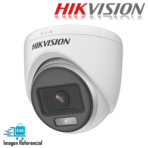 Hikvision Turbo HD with ColorVu DS-2CE70DF0T-PF - Cámara de videovigilancia - torreta - en interior - color (Día y noche) - 2 MP - 1080p - montaje M12 - focal fijado - compuesto, AHD, CVI, TVI - DC 12 V