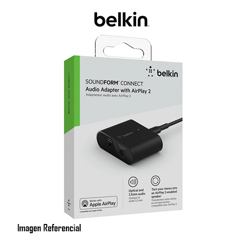 Belkin Soundform Connect - Adaptador de audio inalámbrico para teléfono móvil, reproductor digital, tableta, altavoz inteligente - con AirPlay 2