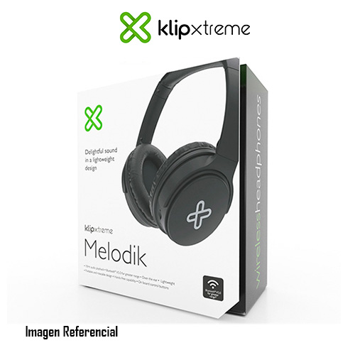 Klip Xtreme - KWH-050BK - Headphones - Para Home audio / Para Portable electronics - Wireless - 10hr - Black