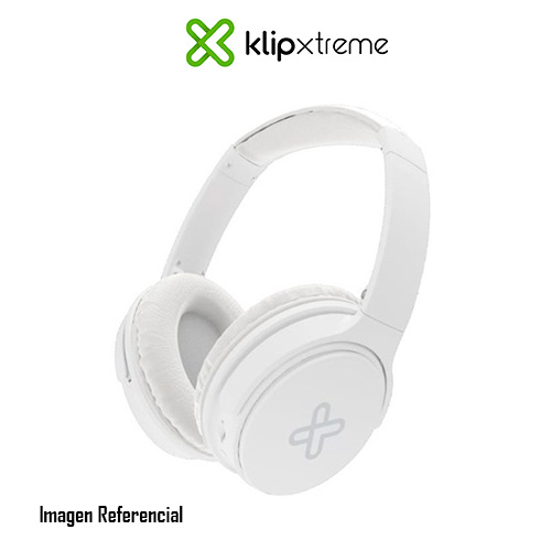 Klip Xtreme Melodik KWH-050 - Auriculares con diadema con micro - en oreja - Bluetooth - inalámbrico, cableado - conector de 3,5 mm - blanco