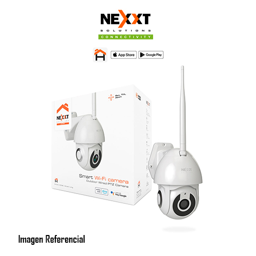 Nexxt NHC-O612 - Cámara de vigilancia de red - panorámico / inclinación - torreta - para exteriores, en interior - resistente a la intemperie - color (Día y noche) - 2 MP - 1920 x 1080 - focal fijado - audio - inalámbrico - Wi-Fi - LAN 10/100 - H.264 - CC 5 V