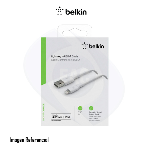 Belkin BOOST CHARGE - Cable Lightning - Lightning macho a USB macho - 1 m - blanco - para Apple 10.5-inch iPad Pro; 12.9-inch iPad Pro (2nd generation); iPhone 11, 11 Pro, 11 Pro Max, 8, XR, XS, XS Max