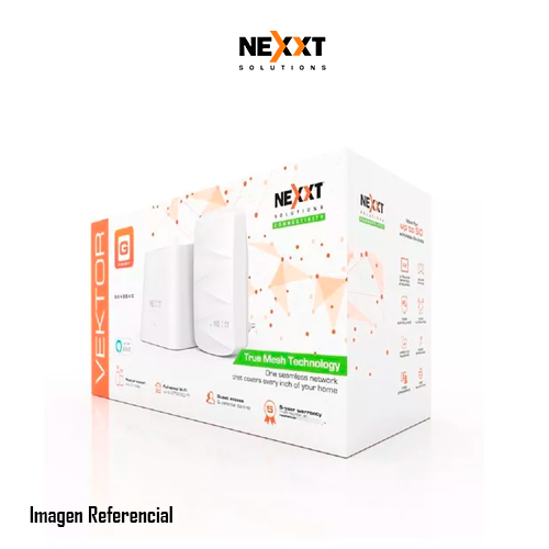 Nexxt Vektor G2400-AC - Sistema Wi-Fi (enrutador, extensor) - hasta 2700 pies cuadrados - malla - GigE - Wi-Fi 5 - Doble banda - conectable en la pared
