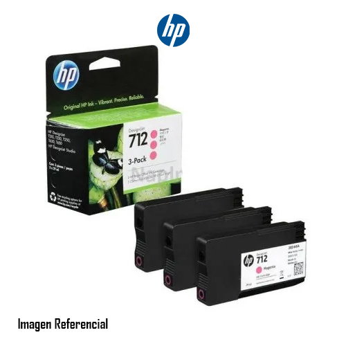 HP 712 - Paquete de 3 - 29 ml - magenta - original - DesignJet - cartucho de tinta - para DesignJet Studio, T210, T230, T250, T630, T650