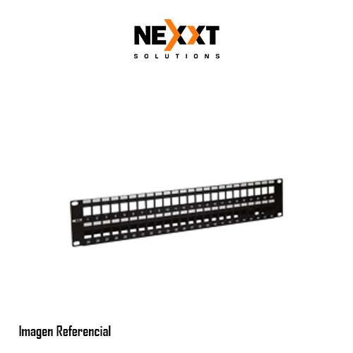 Nexxt - Tablero de conexiones - instalable en bastidor - negro, RAL 9005 - 2U - 19" - 48 puertos