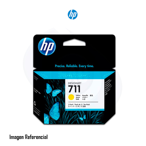 HP 711 - 29 ml - amarillo - original - DesignJet - cartucho de tinta - para DesignJet T100, T120, T120 ePrinter, T125, T130, T520, T520 ePrinter, T525, T530