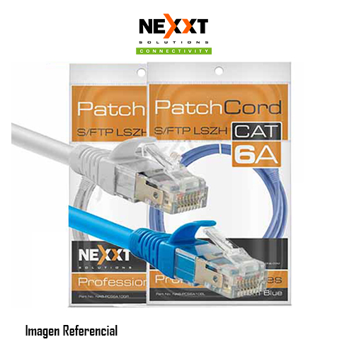Nexxt Solutions Infrastructure - Patch cable - Shielded - 3 m - RJ-45 a  - Gray / Blue - Cat6A S/FTP LSZH