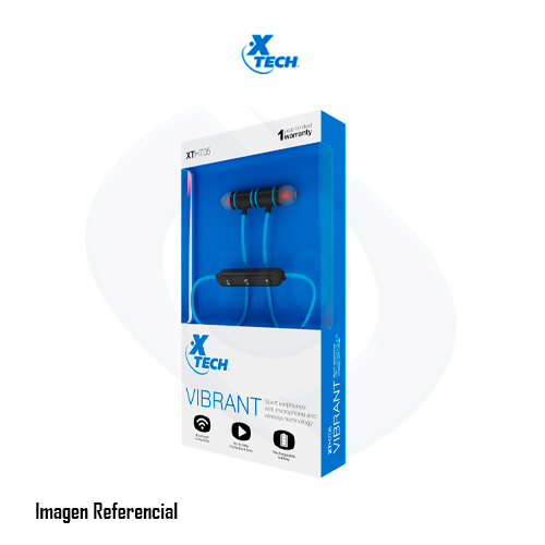 Xtech Vibrant - Auriculares internos con micro - en oreja - Bluetooth - inalámbrico - azul