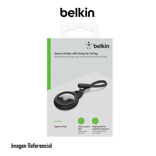 Belkin - Soporte de seguridad para etiqueta Bluetooth antipérdida - negro - para Apple AirTag