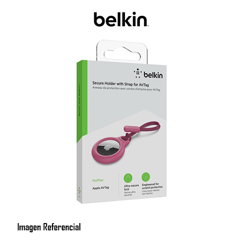 Belkin - Soporte de seguridad con tira para etiqueta Bluetooth antipérdida - rosa - para Apple AirTag