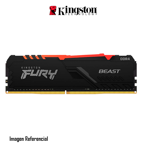 MEMORIA RAM DIMM  KINGSTON FURY BEAST RGB, 16GB DDR4 3200 MHZ PARA PC  P/N:KF432C16BB1A/16