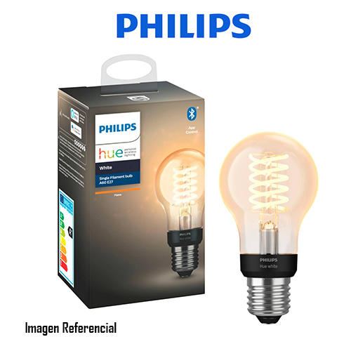 Philips Hue White - Bombilla con filamento LED - forma: A60 - E27 - 7 W (equivalente 40 W) - clase G - luz blanca tenue - 2100 K