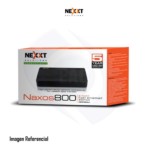 Nexxt Solutions Connectivity -Nexxt Naxos 800 - Fast Ethernet - 8 - Desktop - Switch 10/100Mbps
