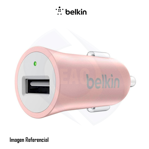 Belkin Metallic Car Charger - Adaptador de corriente para el coche - 12 vatios - 2.4 A (USB) - oro rosa