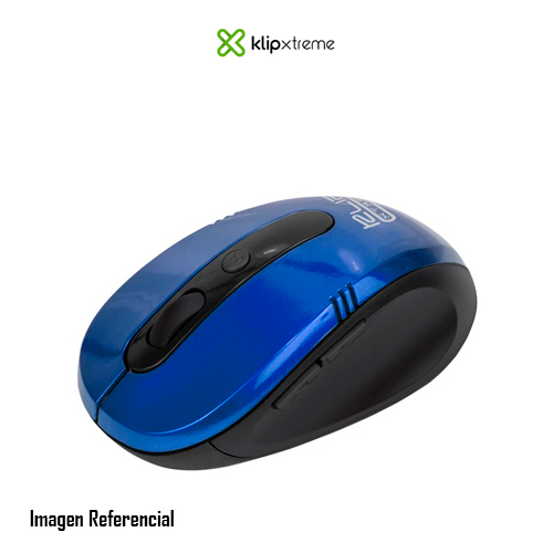 Klip Xtreme KMW-330 Vector - Ratón - ergonómico - óptico - 6 botones - inalámbrico - 2.4 GHz - receptor inalámbrico USB - azul