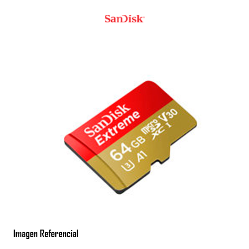 SanDisk Extreme - Tarjeta de memoria flash (adaptador microSDHC a SD Incluido) - 64 GB - Class 10 - microSDXC