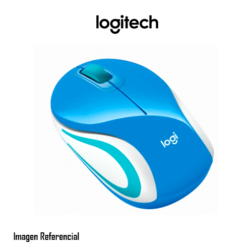 Logitech M187 - Ratón - óptico - 3 botones - inalámbrico - 2.4 GHz - receptor inalámbrico USB - azul