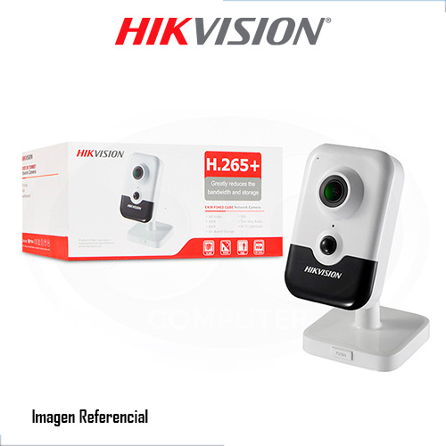 Hikvision 2 MP EXIR Fixed Cube Network Camera DS-2CD2423G0-IW - Cámara de vigilancia de red - color (Día y noche) - 2 MP - 1920 x 1080 - montaje M12 - focal fijado - audio - inalámbrico - Wi-Fi - LAN 10/100 - MJPEG, H.264, H.265, H.265+ - CC 12 V/PoE Clase 3