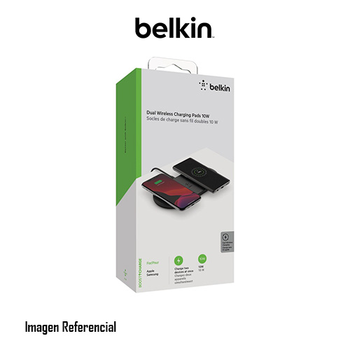 Belkin Dual Wireless Charging Pads - Base de carga inalámbrica + adaptador de corriente CA - 10 vatios - negro