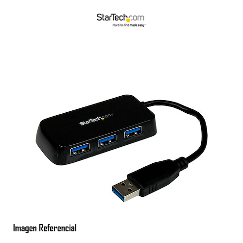 StarTech.com Adaptador Concentrador Hub Ladrón USB 3.0 Super Speed 4 Puertos Salidas Portátil para Laptop Ordenador - Negro - Hub - 4 x SuperSpeed USB 3.0 - sobremesa - para P/N: FCREADMICRO3, MSDREADU3CA